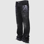 Vintage Straight Mid Jeans Button Front Stretch black