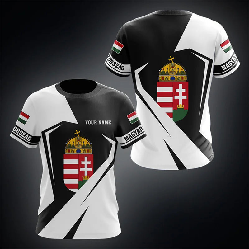 Hungary National Emblem T Shirt Short Sleeve Tahirt-PYA35852