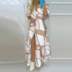 Printed Long Irregular Shirt