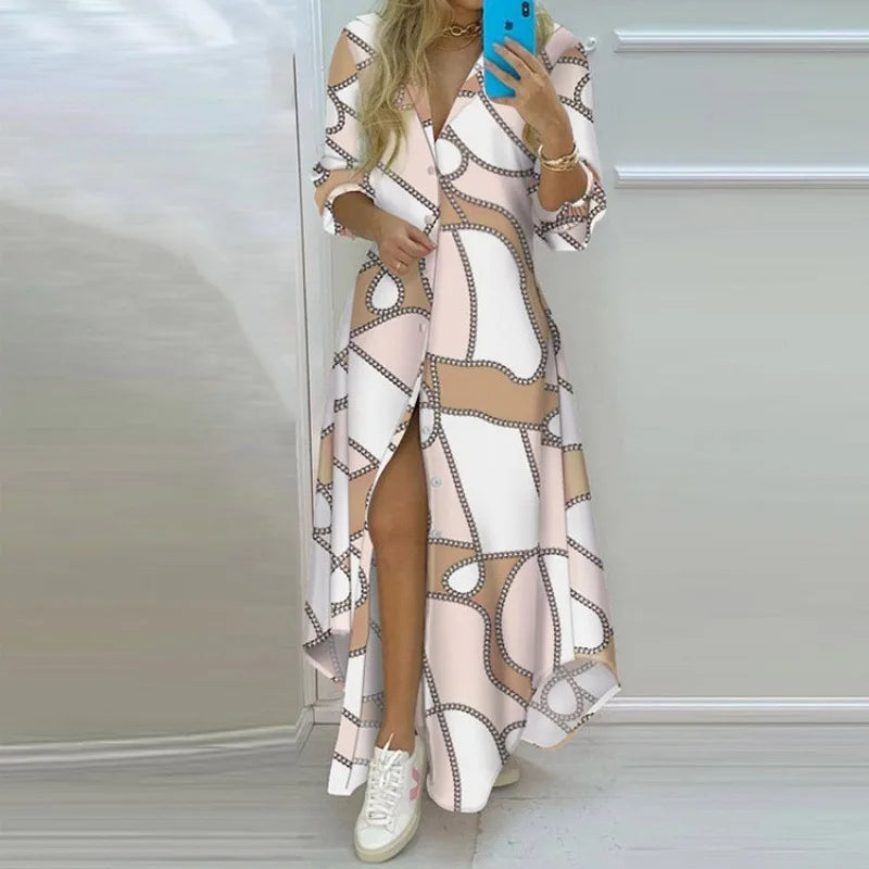 Printed Long Irregular Shirt