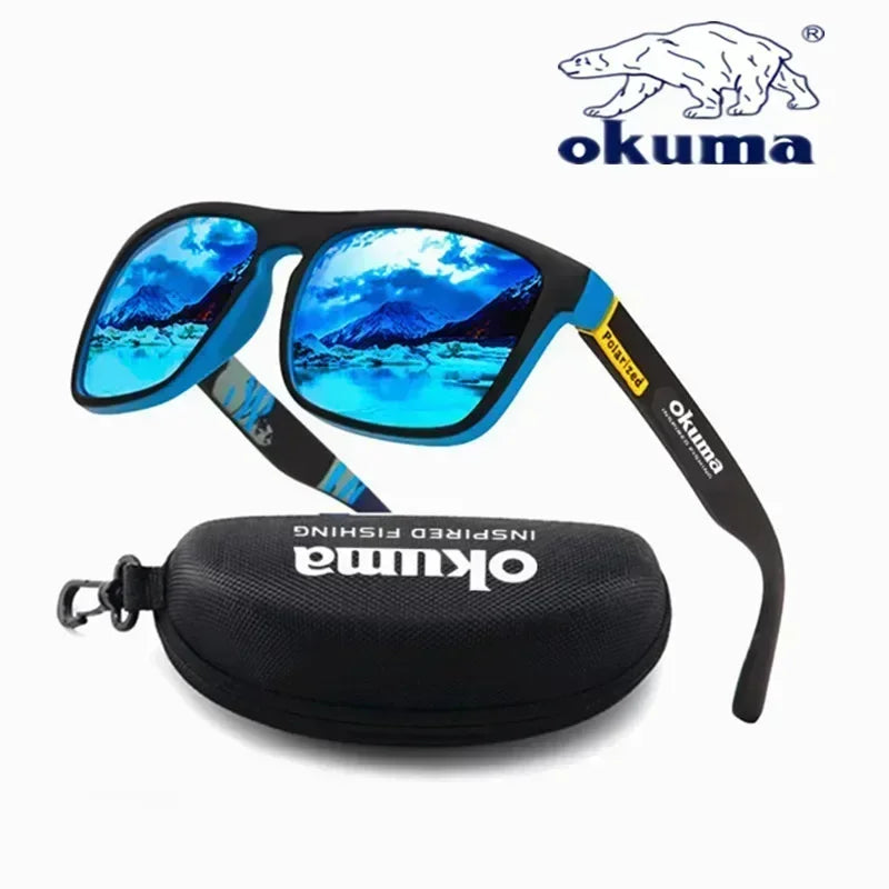 Okuma Polarized Sunglasses Blue with box