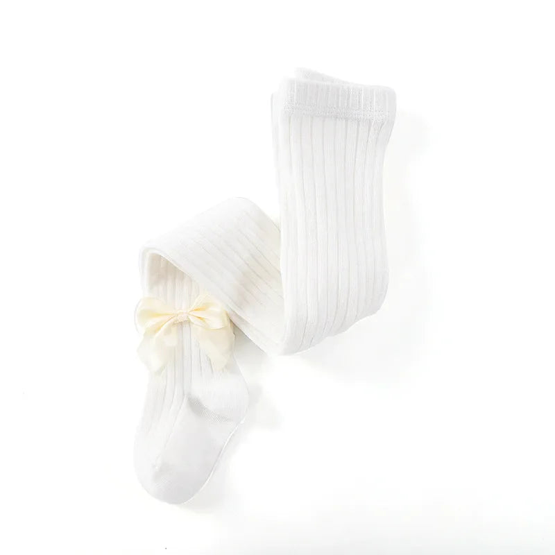 Baby Girls Tights Leggings Knit WHITE