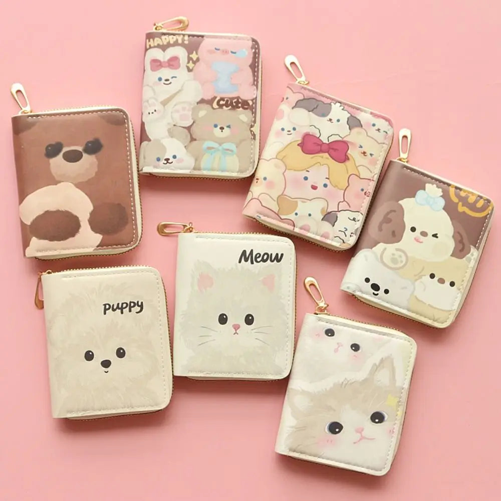 Kawaii Cute Cat Zip Up Wallet