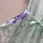 Luxury Silk Vintage Dress V Neck Short Sleeve