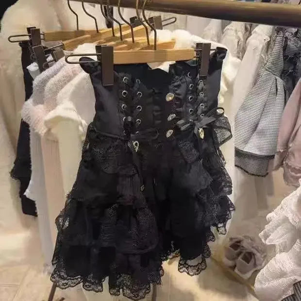 Japanese Lolita Lace Layered Skirt High Waisted Lace