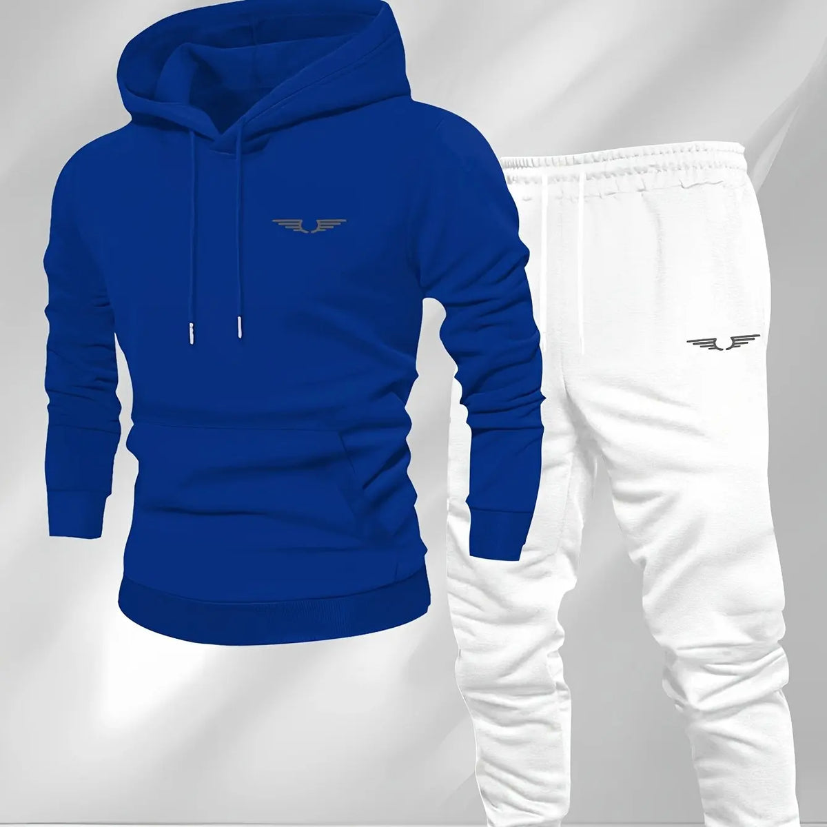 Hooded Sweatshirt For Top Long Sleeve Hoodie blue white