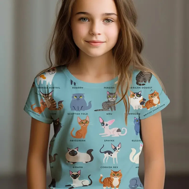Kids Children's Girl T Shirt Short Sleeve