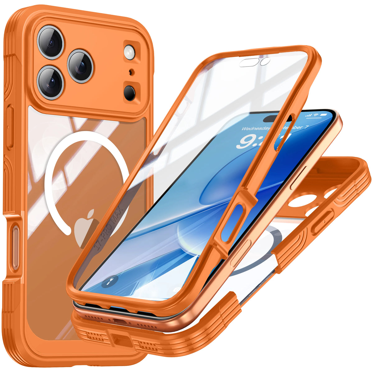 Color Magnetic Shockproof Phone Case Orange