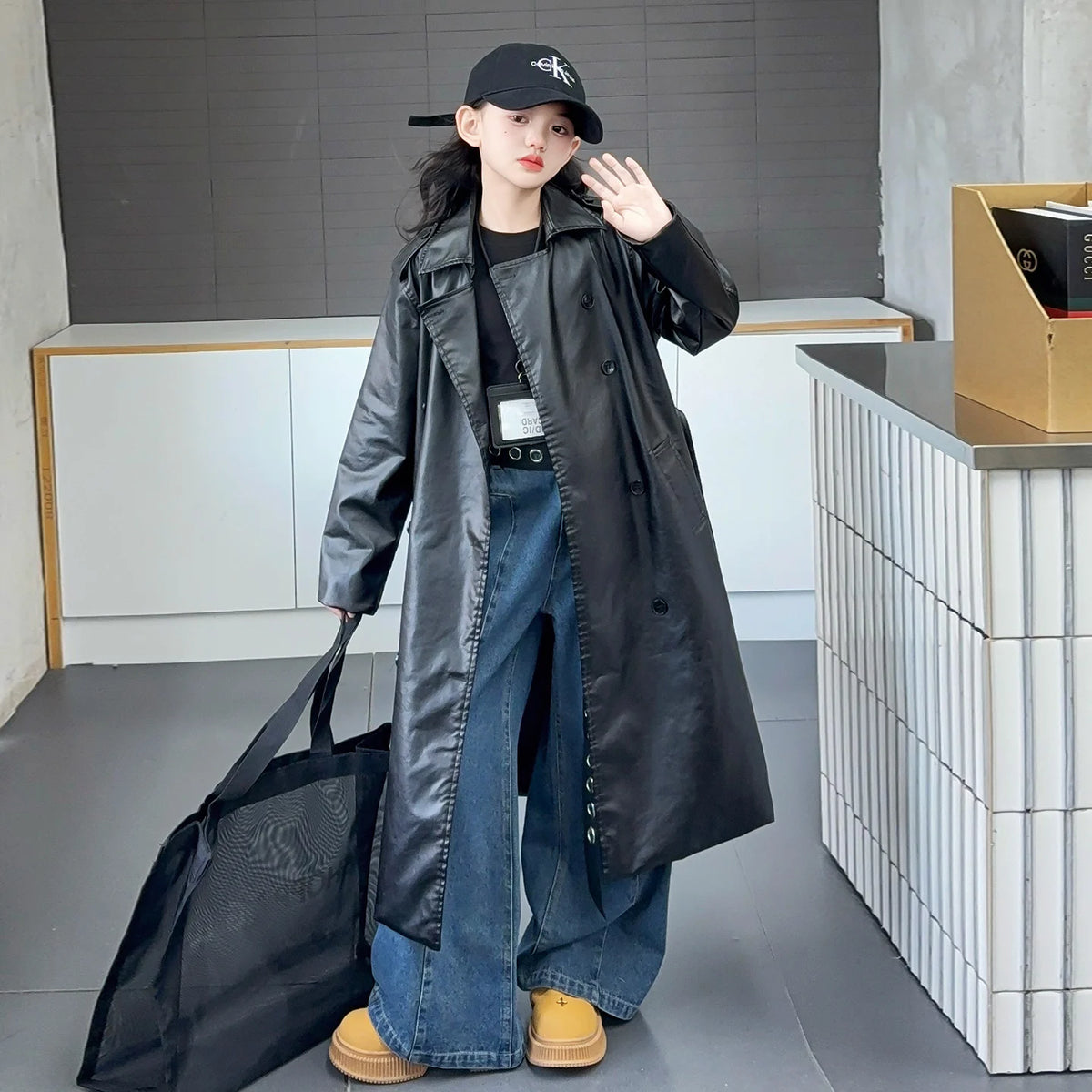 Girls Faux Leather Jacket