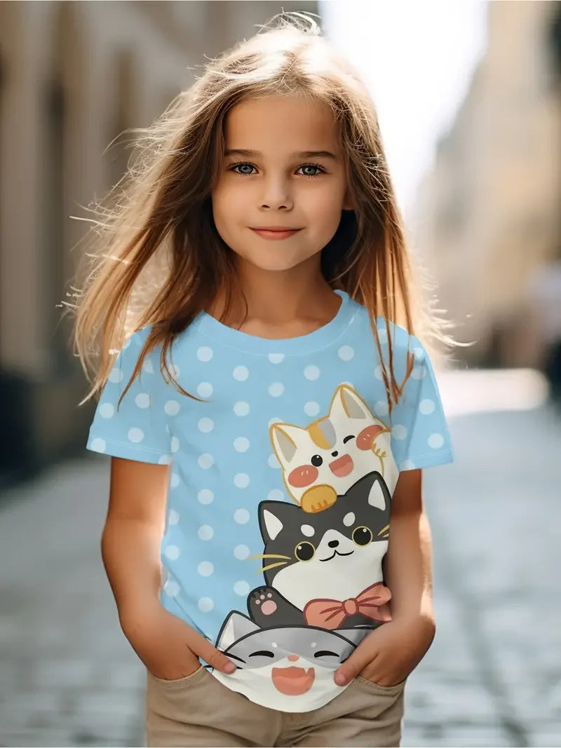 Kids Children's Girl T Shirt Short Sleeve S35TX3386 CHINA