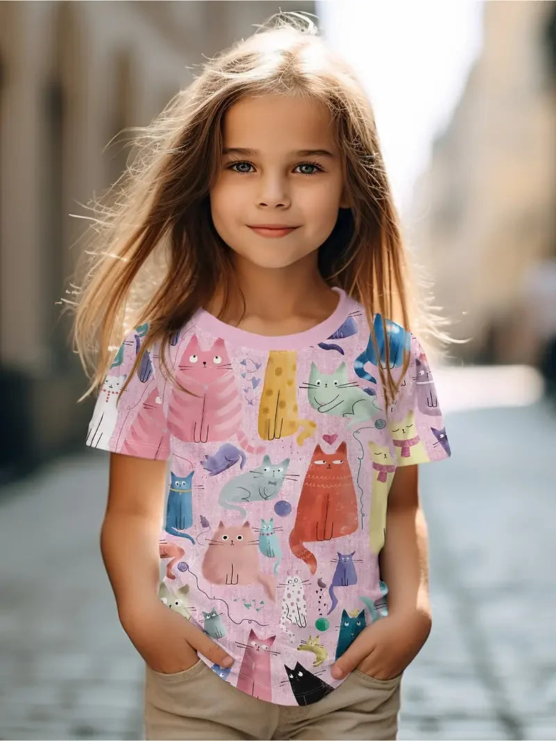 Kids Children's Girl T Shirt Short Sleeve S35TX3376 CHINA