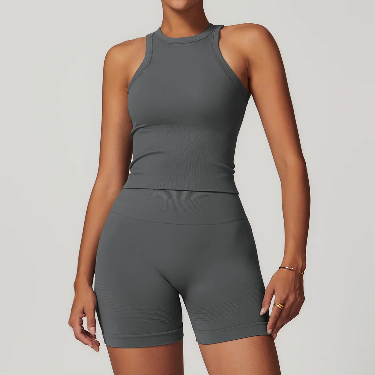 Yoga Set Gym Long Sleeve Dark gray Set 1 China Mainland