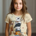 Kids Children's Girl T Shirt Short Sleeve