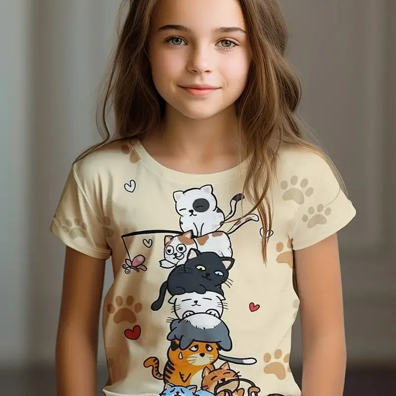 Kids Children's Girl T Shirt Short Sleeve
