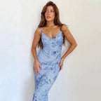 Floral Print Slim Dress Off Shoulder Slim Fit