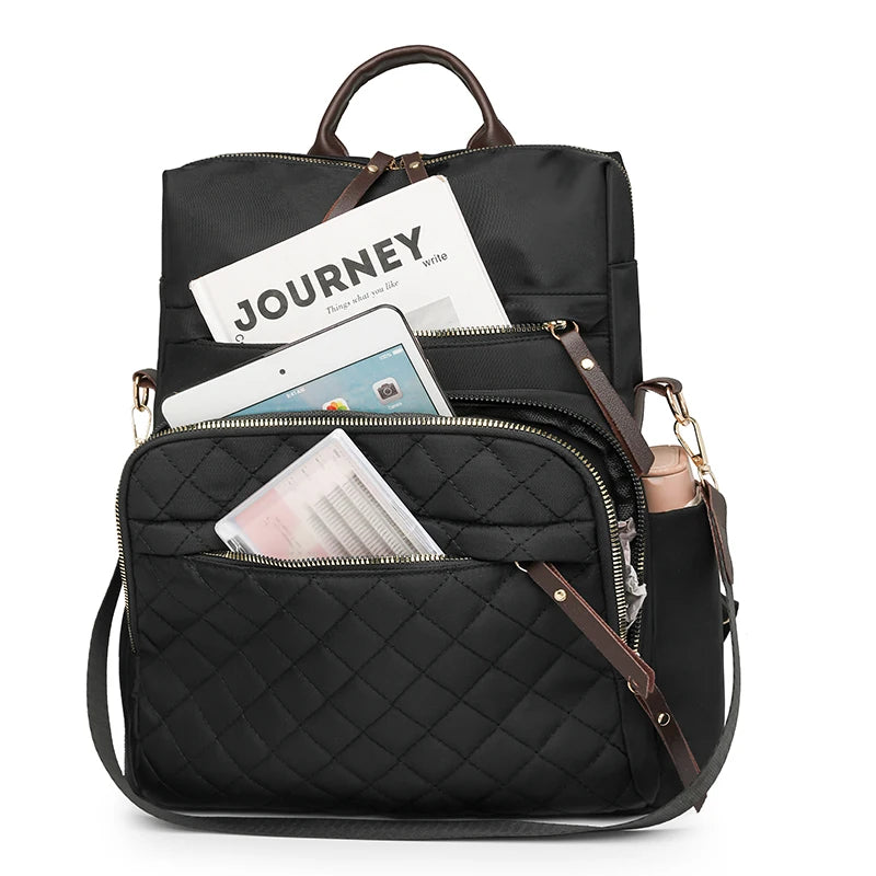 Plaid Daypack Waterproof Backpack