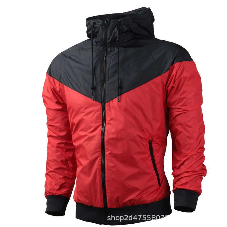 Outdoor Sports Windproof Waterproof Jacket Lace Zip Up red