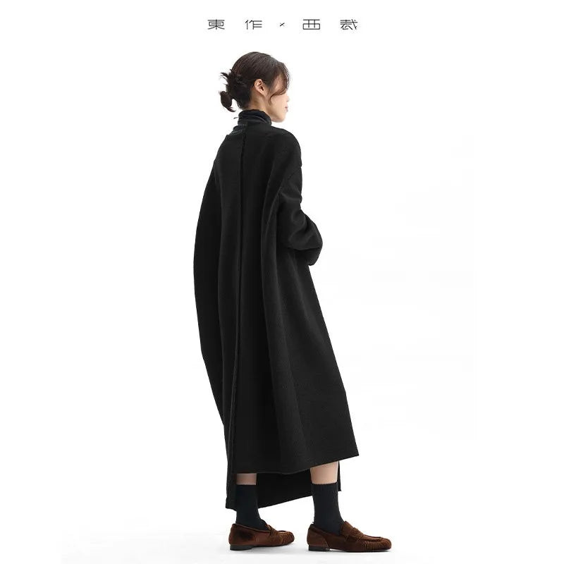 Niche Designer Wool Dress Long Sleeve Knit