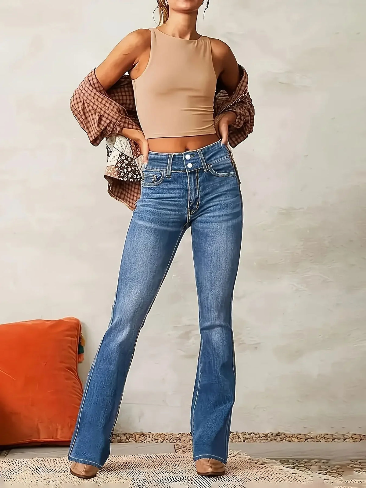 For Blue Stretch Jeans High Waisted XT-SMMY-SM1039