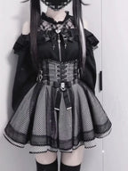 Sweet Kawaii Slim Skirt Off Shoulder Lace 2-piece set