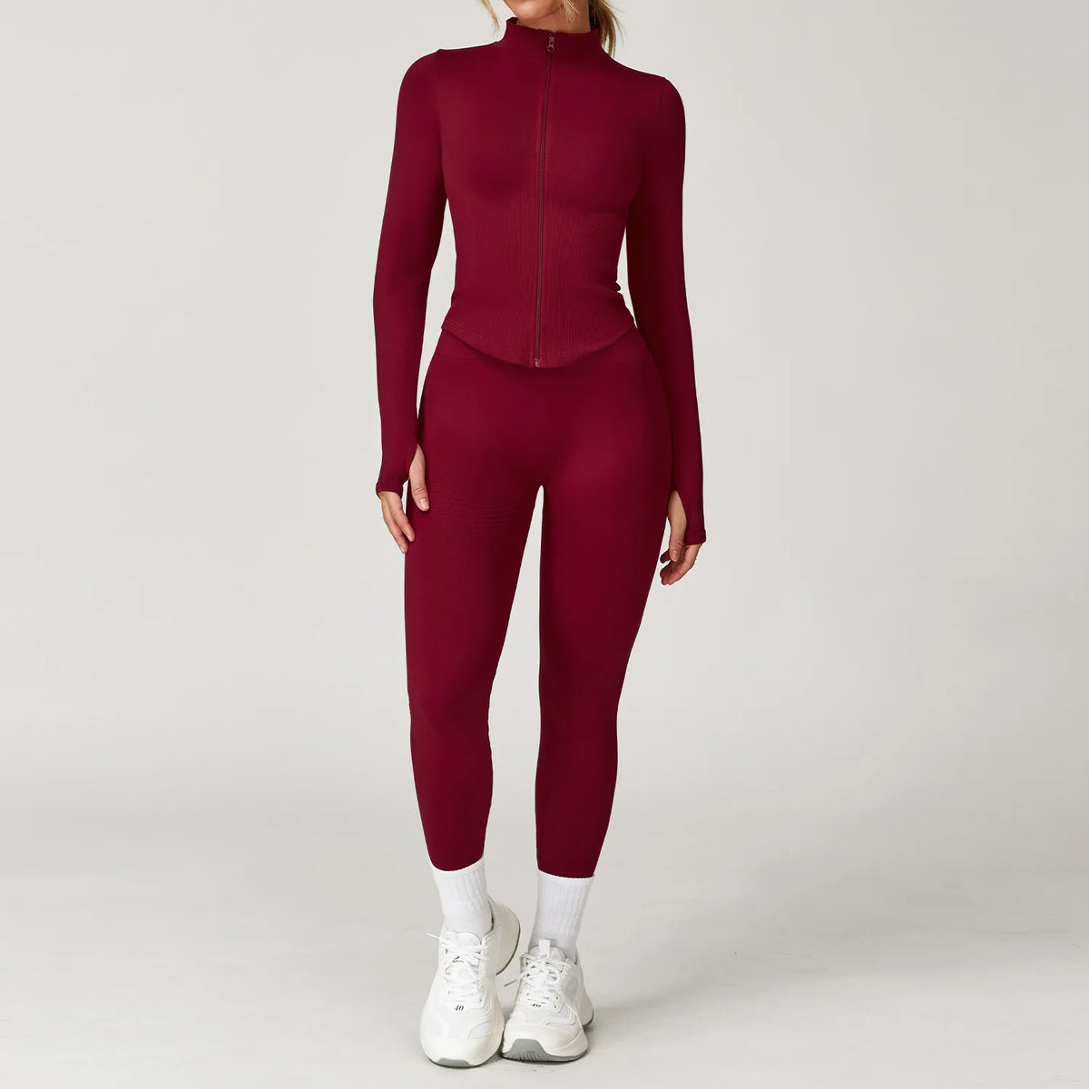 Yoga Set Gym Long Sleeve Cherry Red Set 4 China Mainland