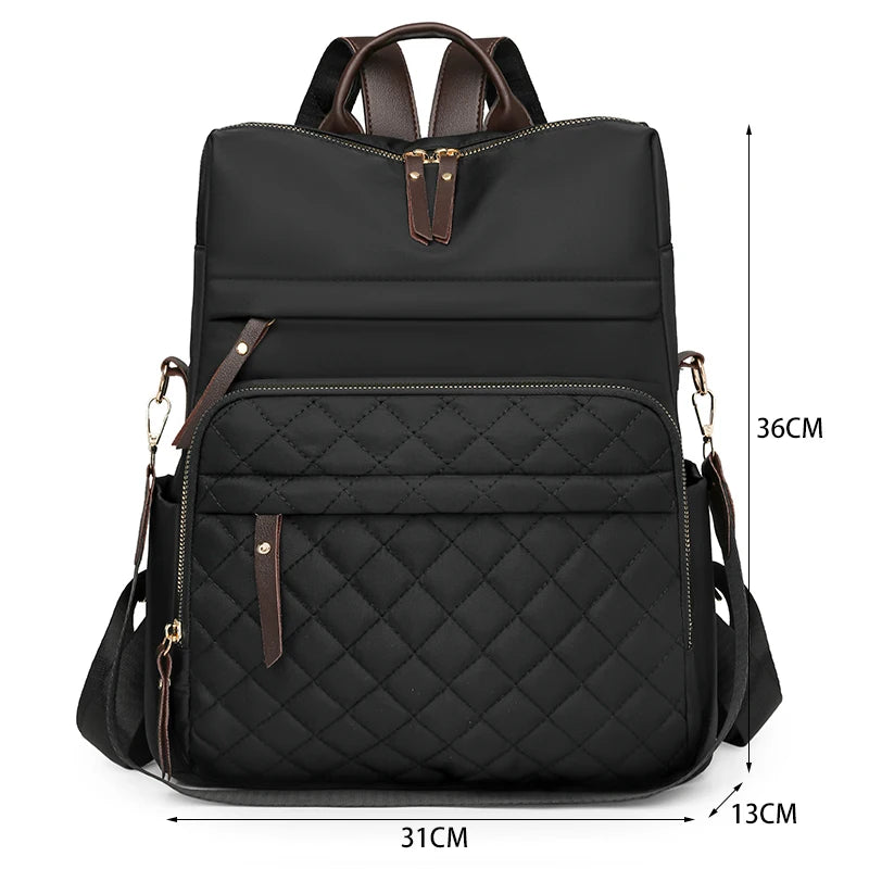 Plaid Daypack Waterproof Backpack