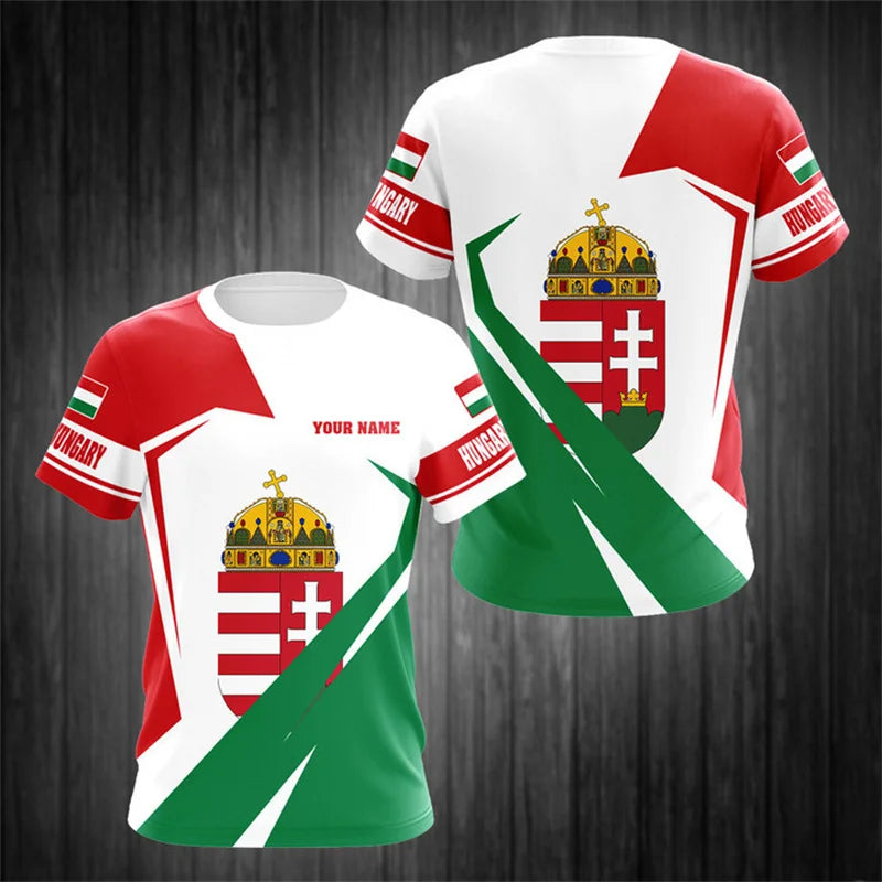 Hungary National Emblem T Shirt Short Sleeve Tahirt-PYA35851