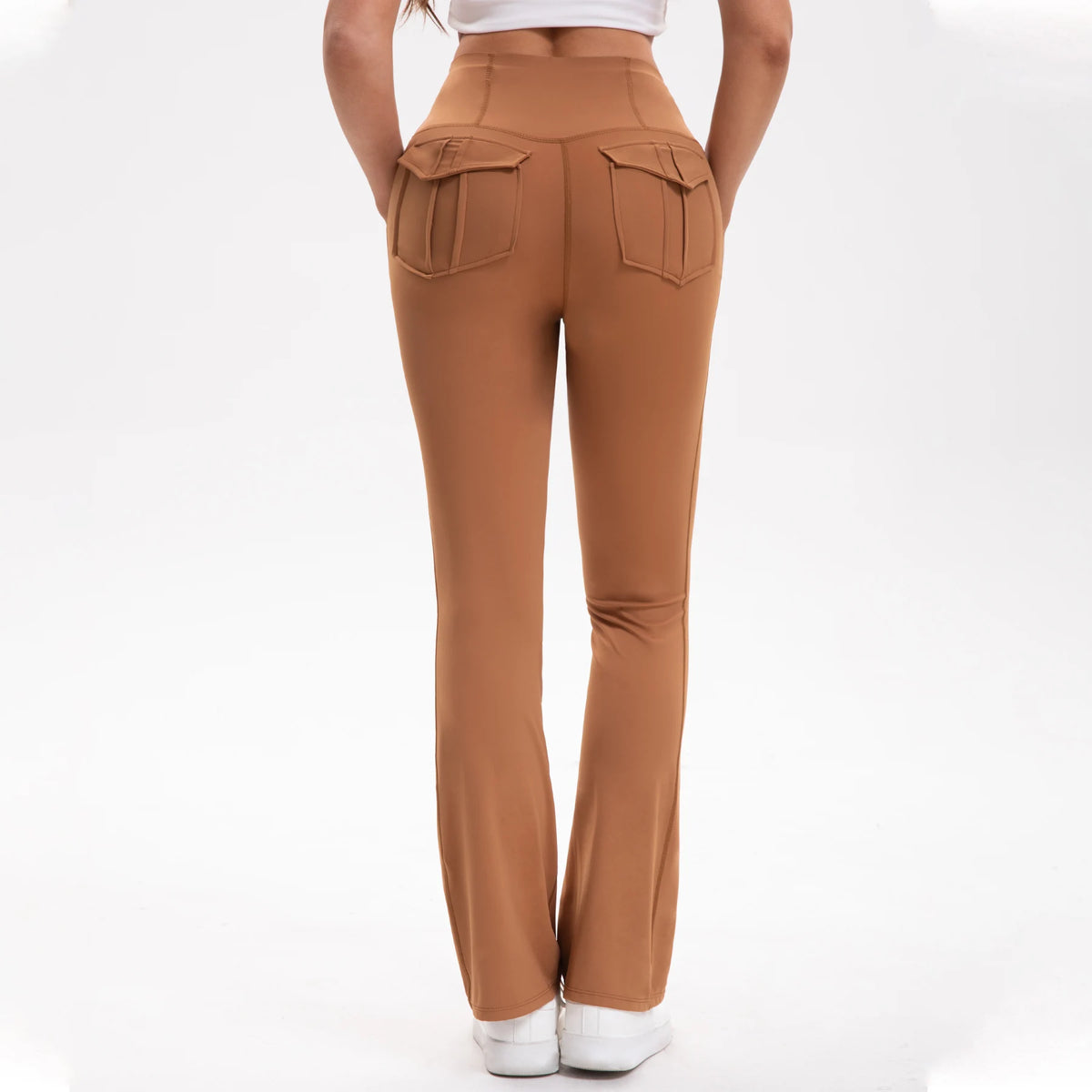 High Waisted Flared Pants High Waisted Brown Standard