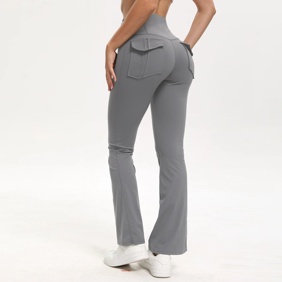 High Waisted Flared Pants High Waisted Light grey Standard