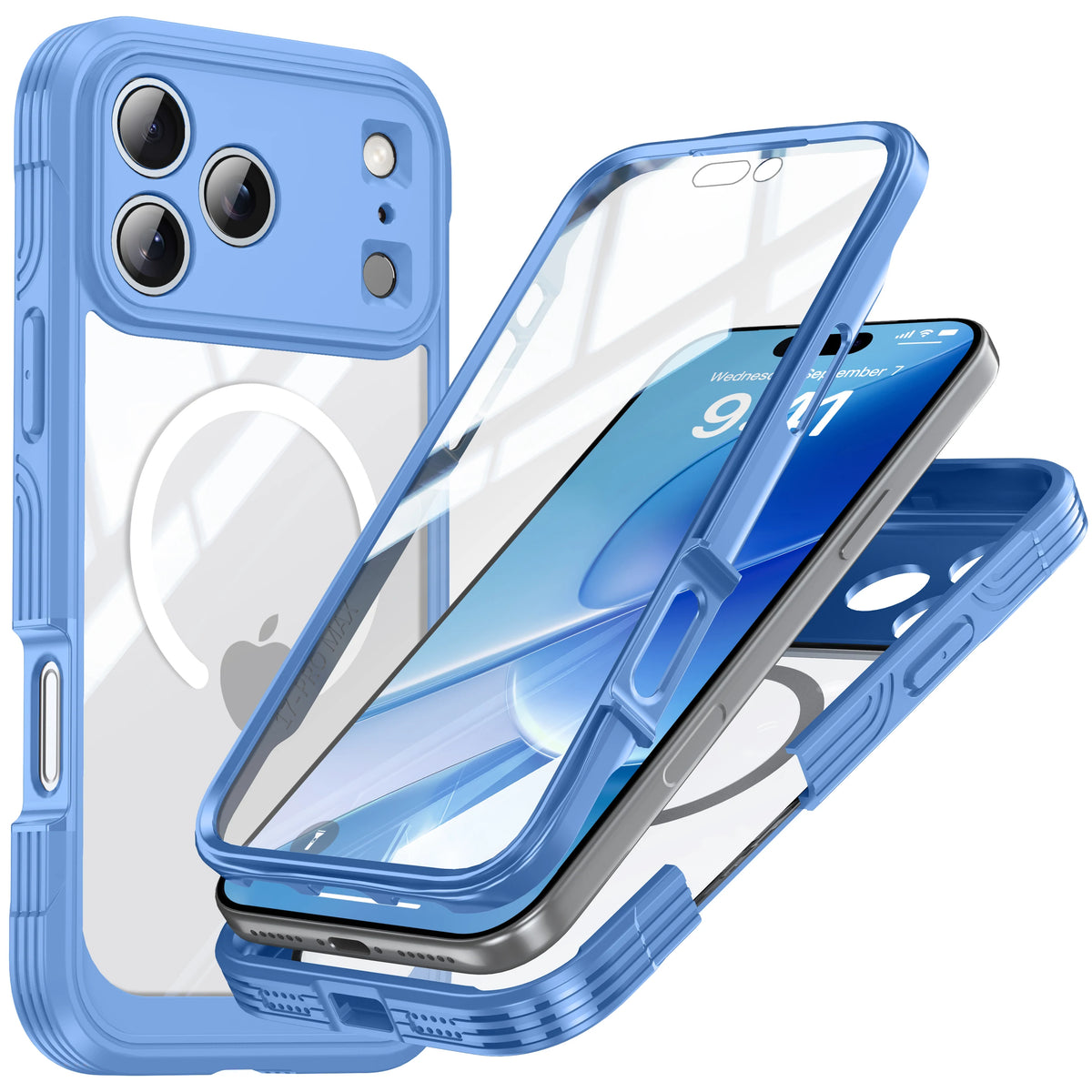 Color Magnetic Shockproof Phone Case Blue