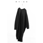 Niche Designer Wool Dress Long Sleeve Knit Black One Size