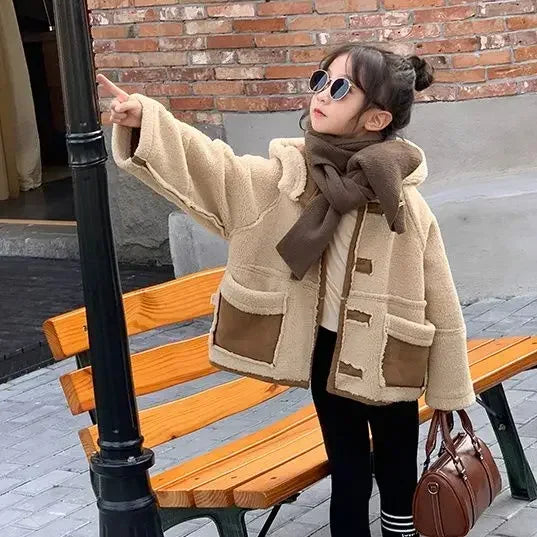 Girl Children Suede Fleece Jacket