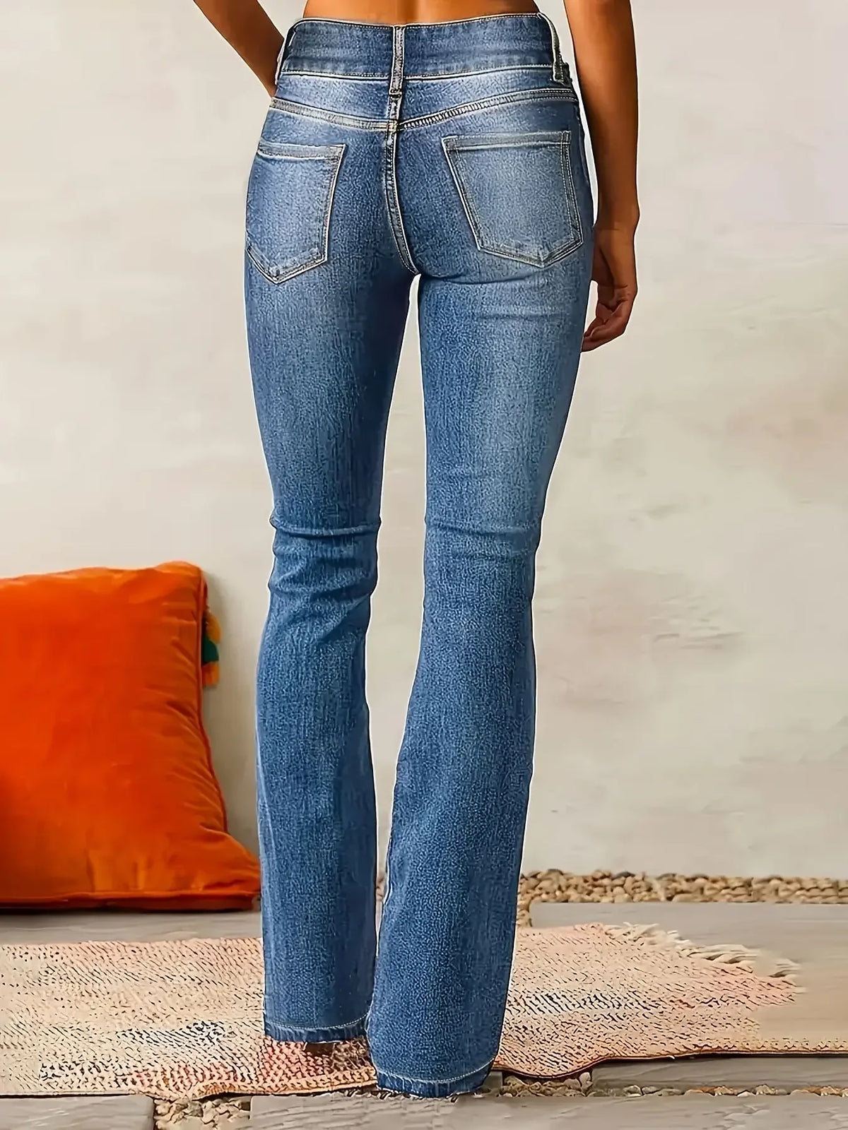 For Blue Stretch Jeans High Waisted