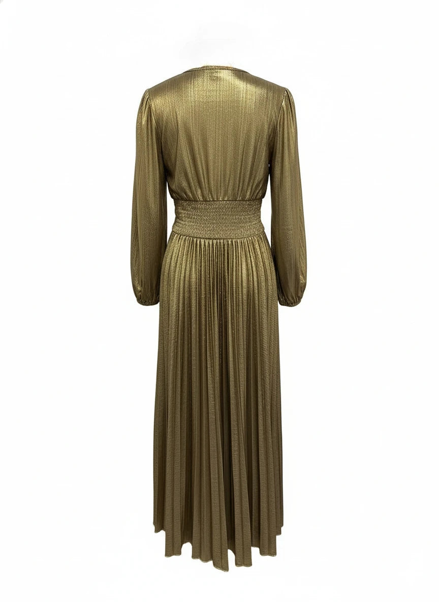Wedding Prom Party Dress V Neck Long Sleeve
