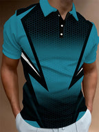 Stylish Printed Short Top Relaxed Fit Short Sleeve Polo-ZFA61066