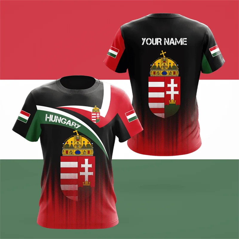 Hungary National Emblem T Shirt Short Sleeve Tahirt-PYA35846