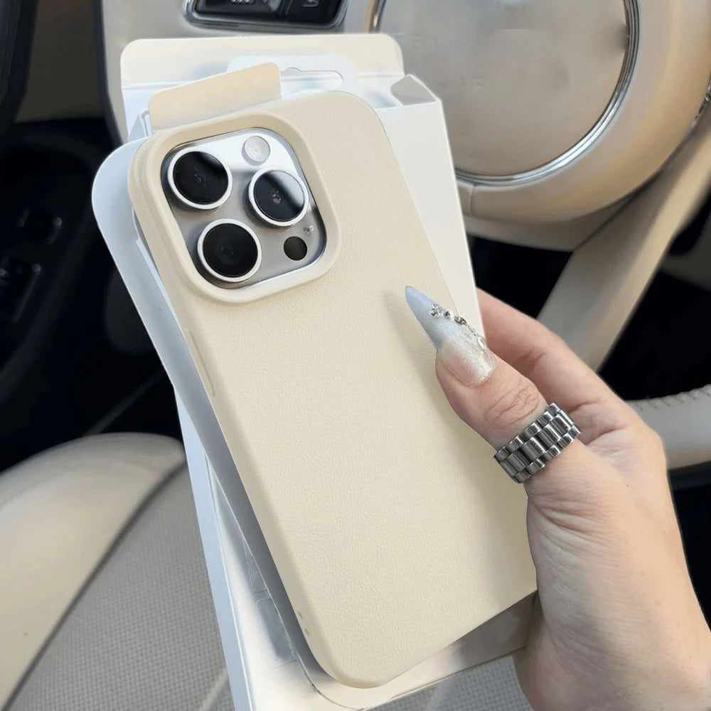Leather Tpu Phone Case White