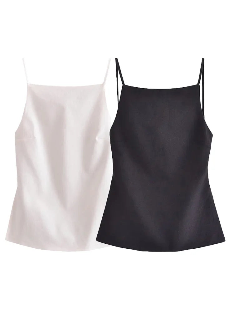 Hxao Lace Backless Top