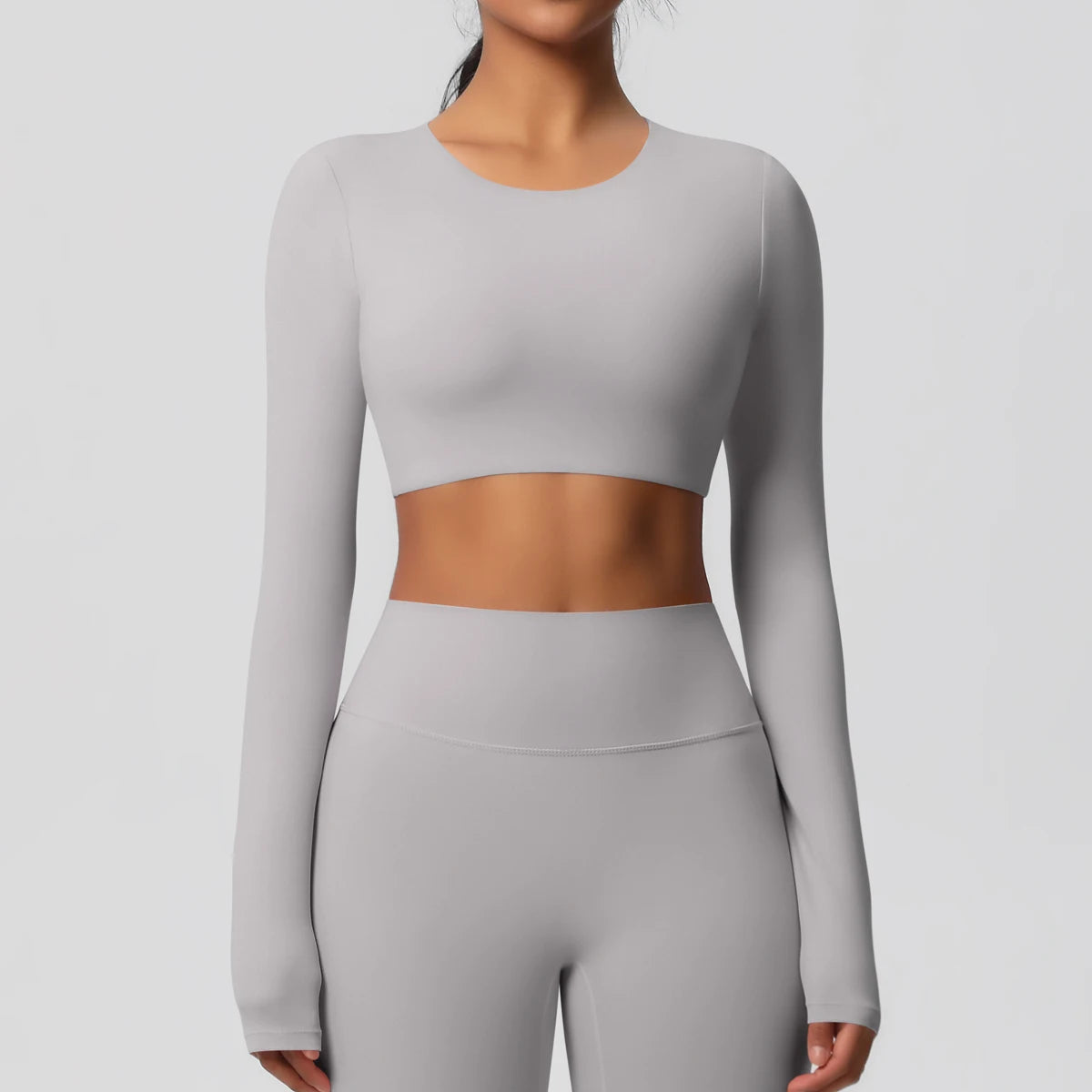 Yoga For Long Top Long Sleeve Light Grey
