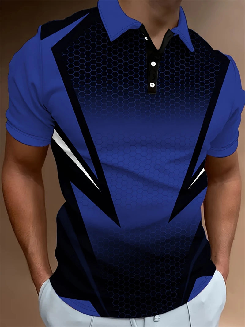 Stylish Printed Short Top Relaxed Fit Short Sleeve Polo-ZFA61070
