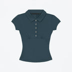 Tank Polo Collar Short Sleeve T Shirt Slim Fit Short Sleeve Navy Blue