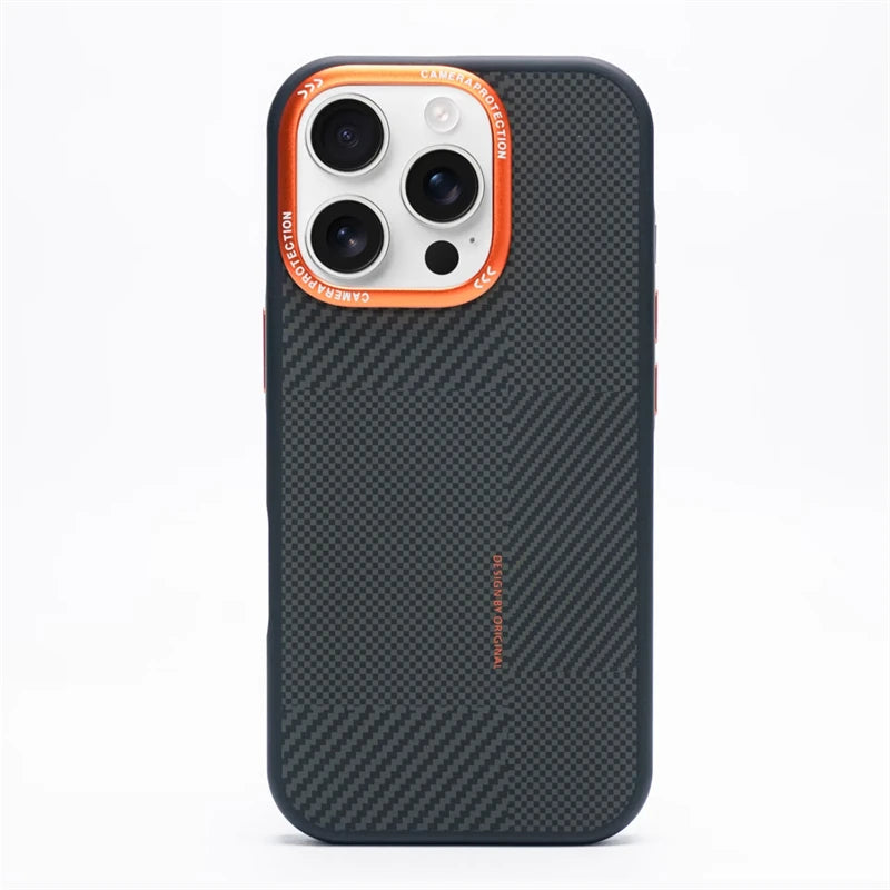 Matte Carbon Fiber Phone Case Orange