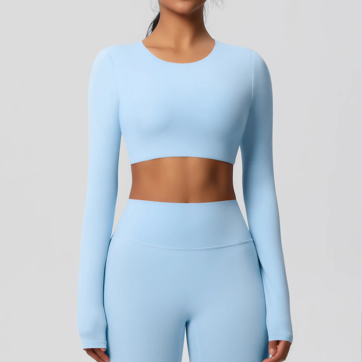 Yoga For Long Top Long Sleeve Sky Blue