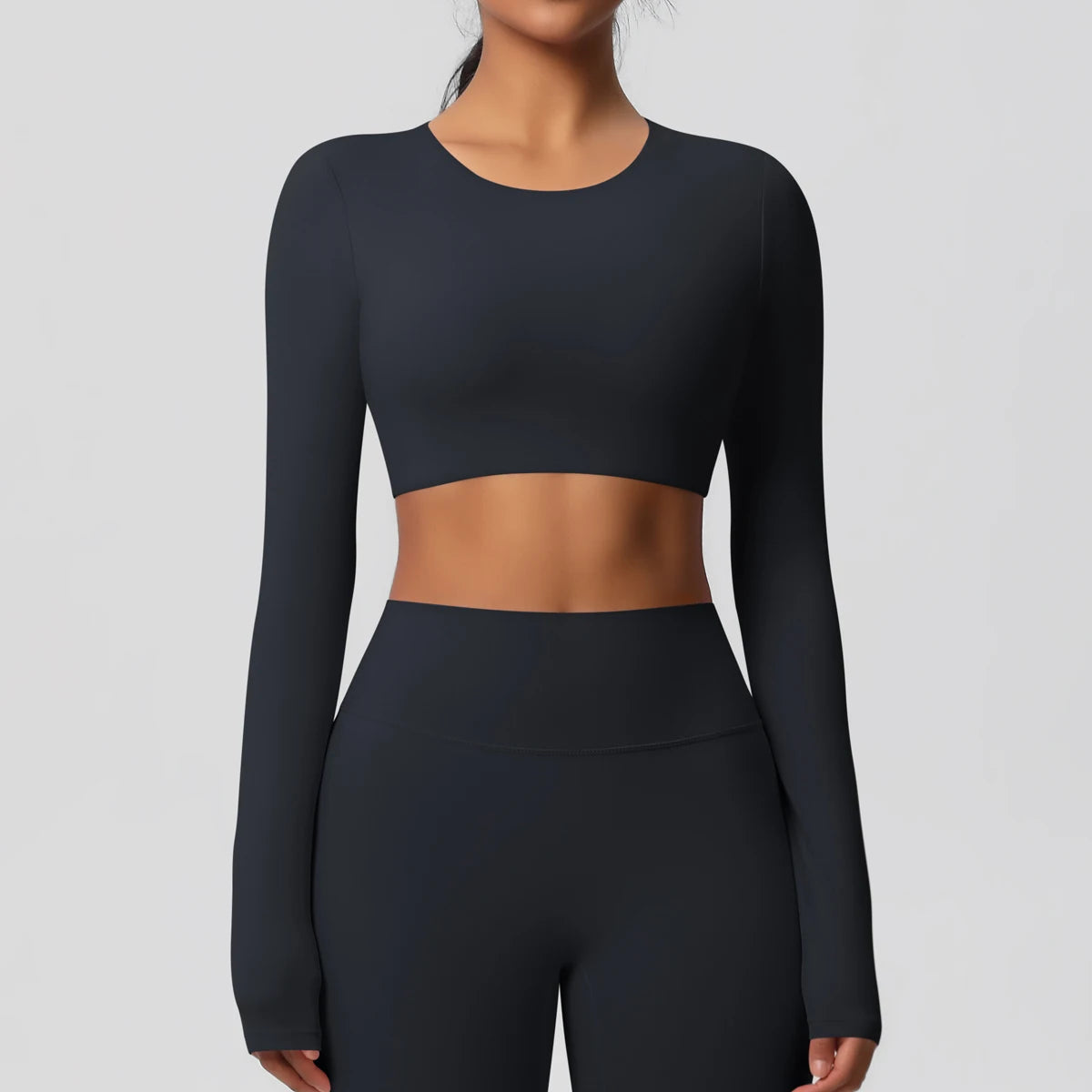 Yoga For Long Top Long Sleeve Black