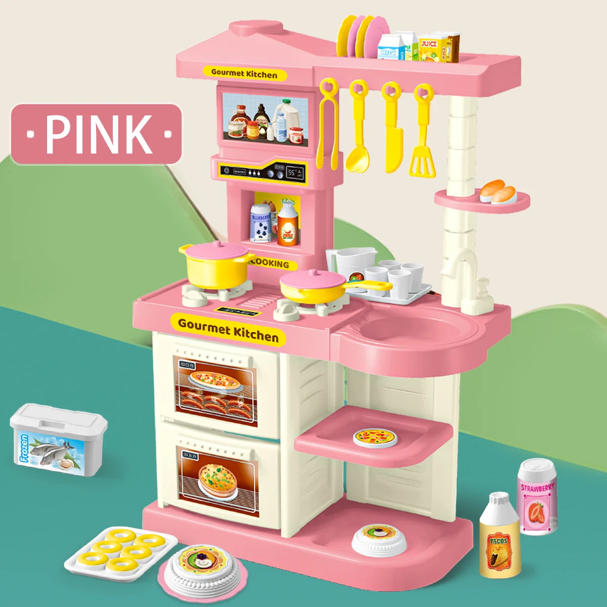Kids Play Kitchen Pink