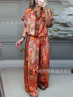 Printed Wide leg Set Top