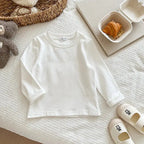 Soft Cotton Long T Shirt Long Sleeve WHITE 110(2 to 3 Years)