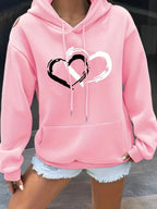 Hooded Sweatshirt With Sweater Long Sleeve Hoodie Pink