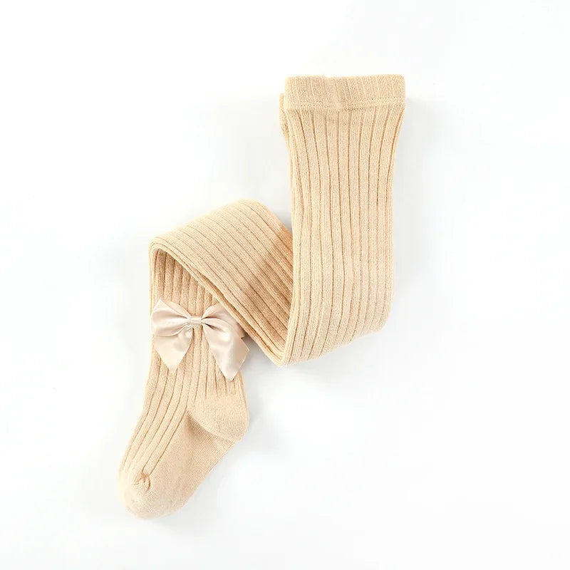 Baby Girls Tights Leggings Knit Beige