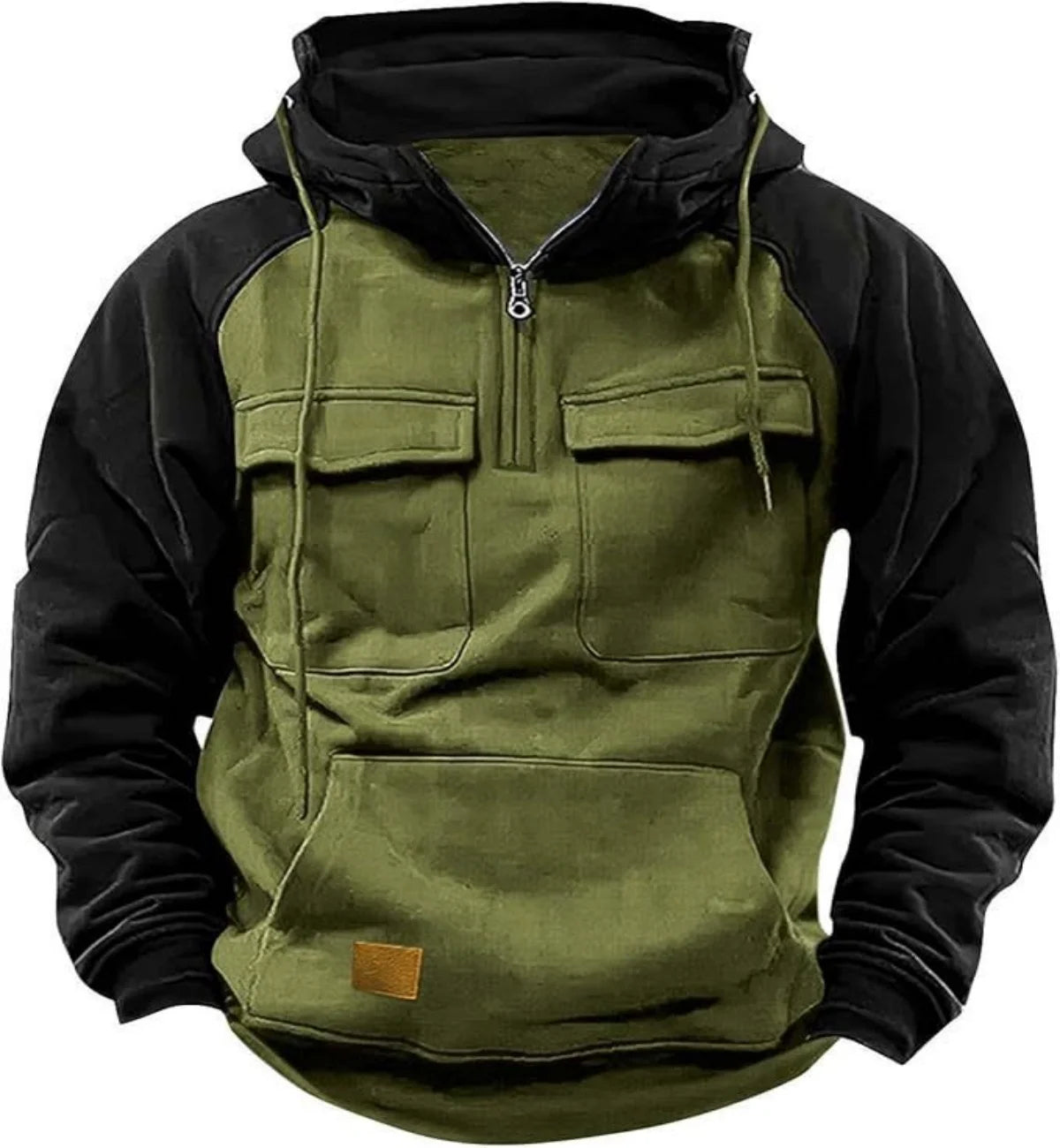 Hooded Sweatshirt Fashionable Hoodie Long Sleeve Military green China Mainland